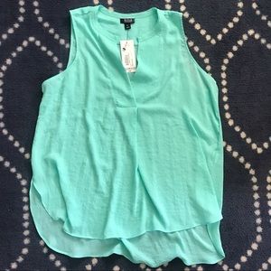 NWT a.n.a. Mint Green Sleeveless High-Low Blouse